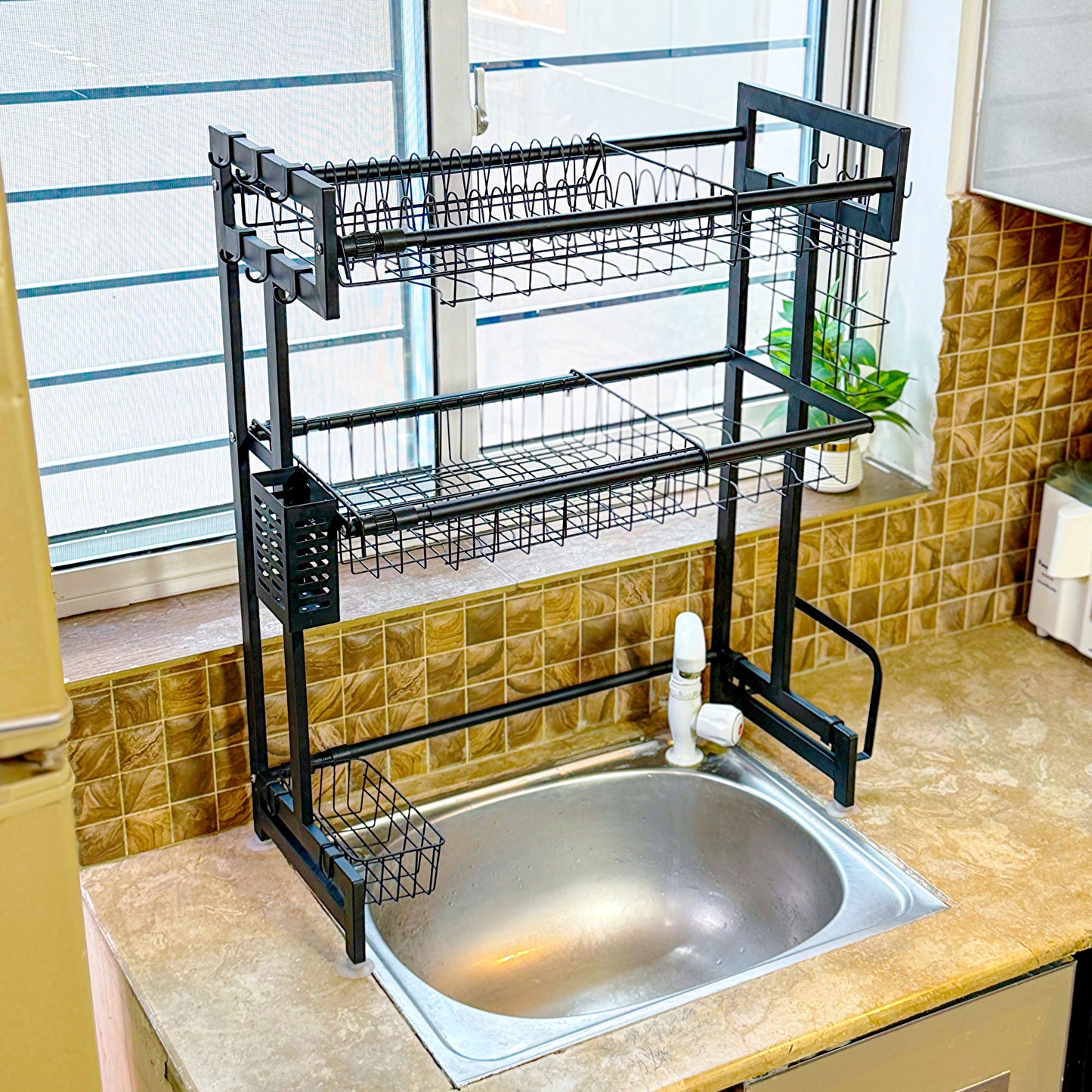 Expandable 2-Tier  OverSink Dish Drying Rack By Matrix - All-In-One Store Pakistan
