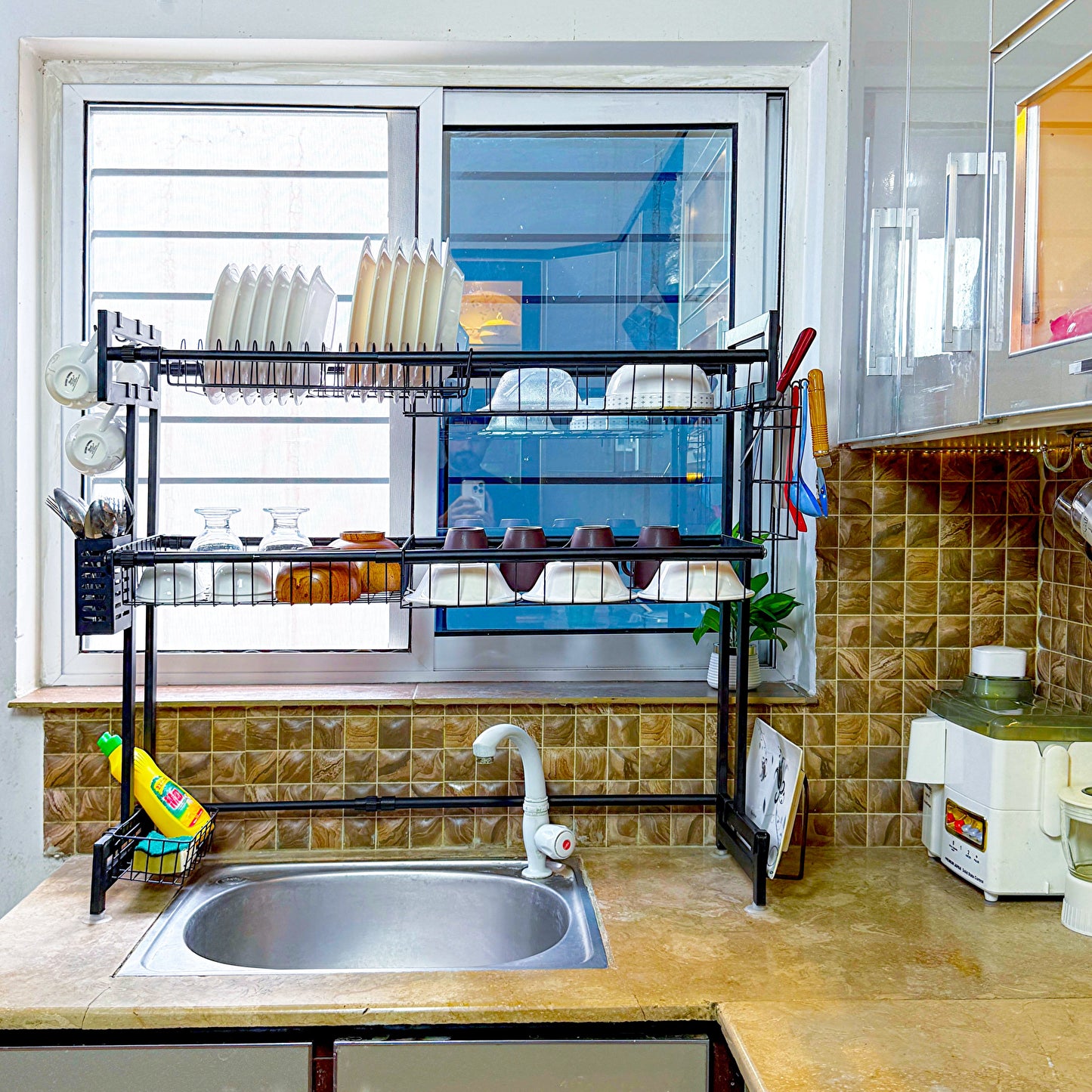 Expandable 2-Tier  OverSink Dish Drying Rack By Matrix - All-In-One Store Pakistan