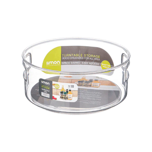 Multi-Use Acrylic Rotatable Tray with Handles (2149) by Limon - All-In-One Store Pakistan