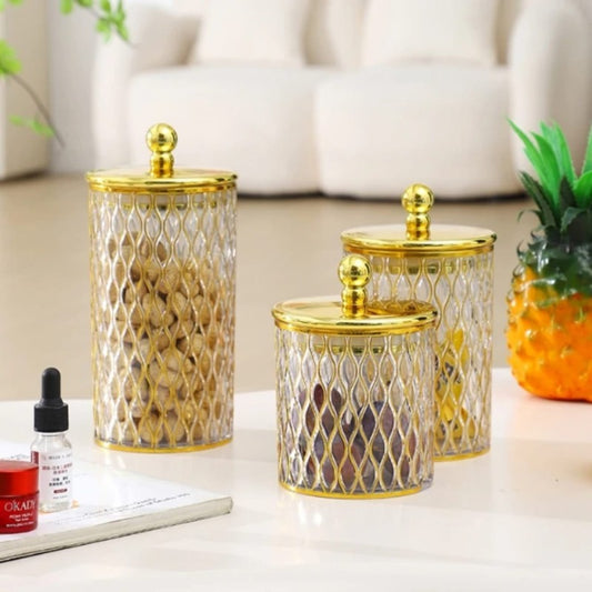 Wavy Canister Trio - Transparent - All-In-One Store Pakistan