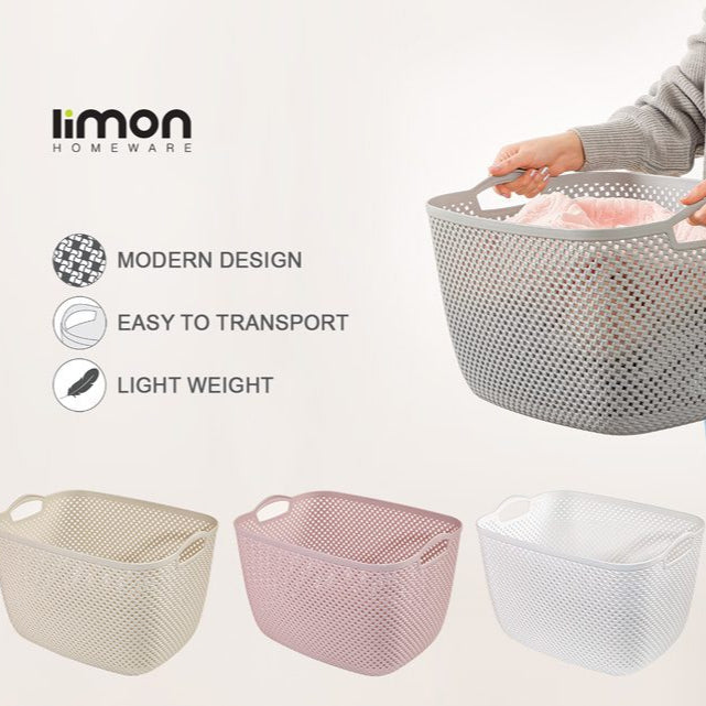 Rectangular Flexi Laundry Basket with Handles (2137) by Limon - All-In-One Store Pakistan