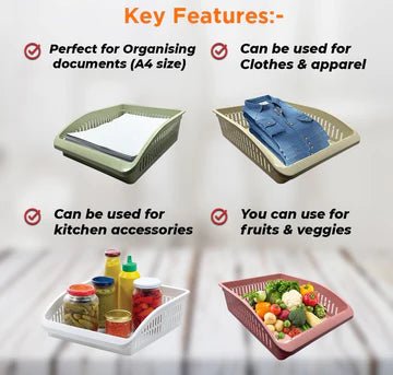 Organizer Basket- Flat 1 piece - All-In-One Store Pakistan