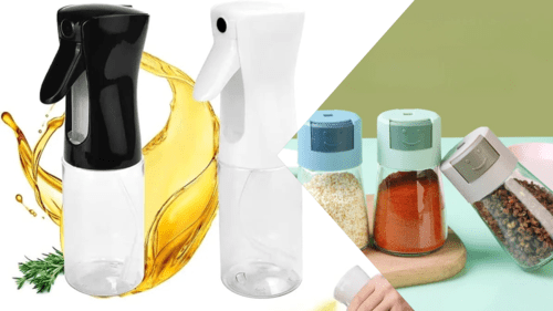5-Piece Spice Set & Spray Oil Bottle - All-In-One Store Pakistan