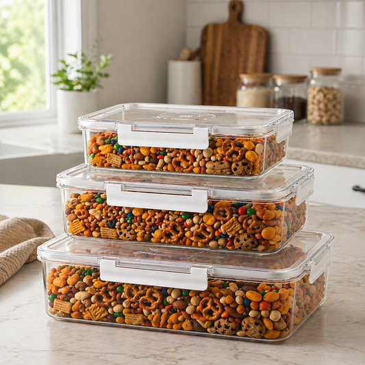 3-Pcs Rectangular Airtight Storage Boxes Set - All-In-One Store Pakistan