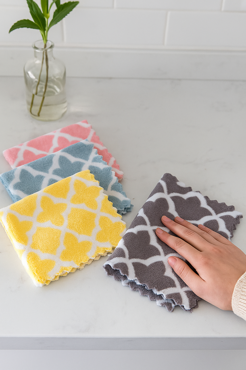 HomeCare Reusable Microfiber Cleaning Cloths (5 Pcs) - All-In-One Store Pakistan