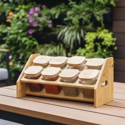 Angled Countertop Organizer for Kitchen Herbs & Seasonings (1139) - All-In-One Store Pakistan