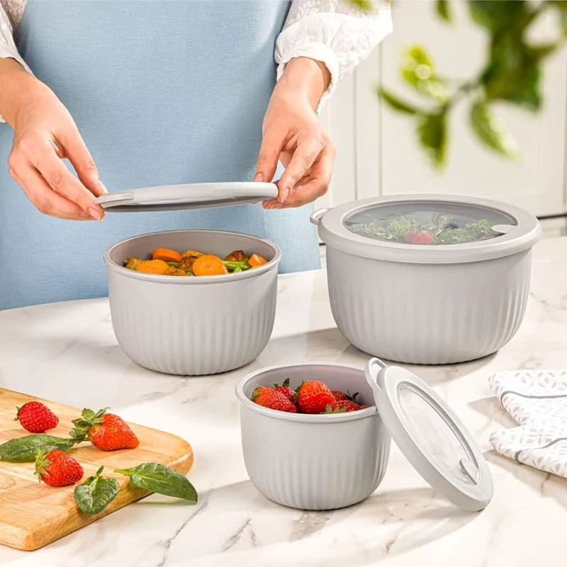 PureVent Stackable 3-Pcs Bowl Set with Vented Lid (2233) by Limon - All-In-One Store Pakistan