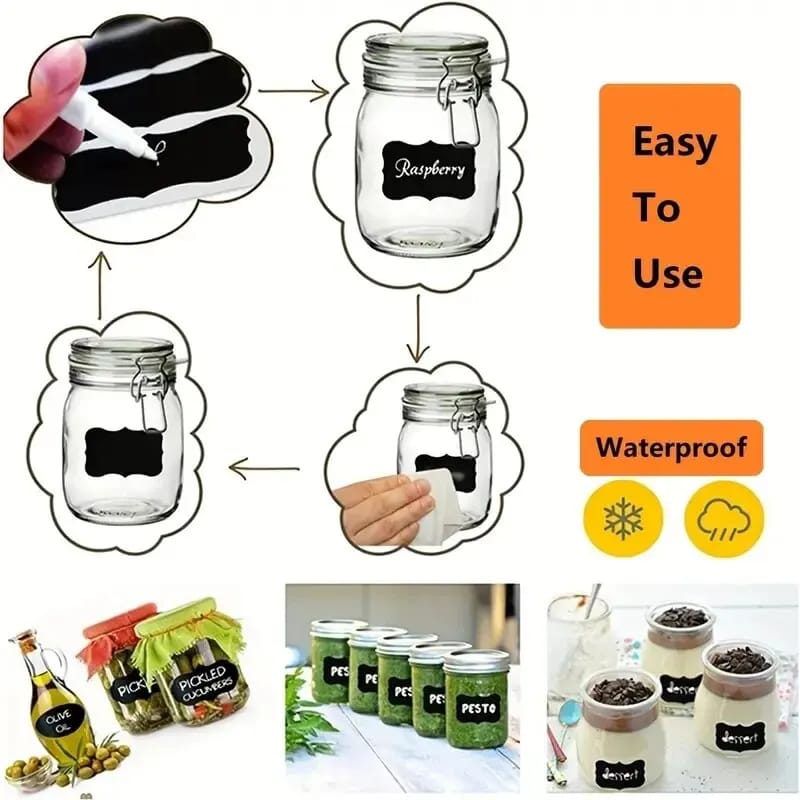Wavy Shape Chalkboard Sticker With Pen - All-In-One Store Pakistan